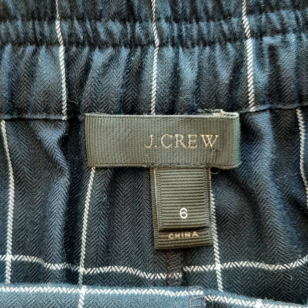 J. CREW Windowpane Wide Leg Crop Pants - Navy - Size 6 - Picture 6 of 6